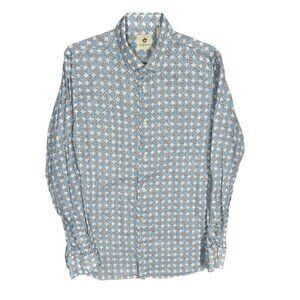 Altemflower Dress Shirt Made in Italy Linen Cotton Long Sleeve Textured 42 Large